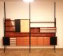 Mid-century modular bookcase by Vittorio Dassi with bar compartment 