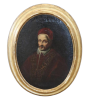 Antique painting with portrait of Pope Clement IX, 17th century