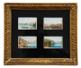 Gruppo di 4 dipinti antichi ad acquerello con vedute del lago di Como                            