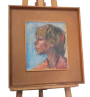 Mina Anselmi - dipinto ritratto di donna ad olio, anni '40                            