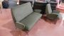 Set divano e poltrona design di Nino Zoncada in velluto verde militare