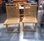 Coppia di sedie vintage in legno tipo bamboo e paglia di Vienna                            
