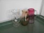Set di brocche decanter vintage in vetro soffiato colorato, anni '50