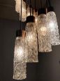 Design chandelier with 12 Murano glass tubes, Italy 1970s