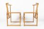 Pair of square Bernini chairs in beech
