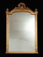 Antique Napoleon III French mirror in gilded and carved wood