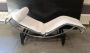 90s Bauhaus-inspired chaise longue in white leather