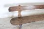 Large antique rustic bench in solid chestnut, late 19th century