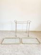 Metal cocktail trolley with glass tray tops, Italy 1970s