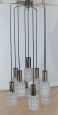 421 chandelier by Bauhamp Leuchten Neheim in molded glass