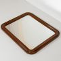 Rectangular mirror in solid walnut from the 1950s