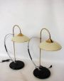 Pair of vintage 70s minimalist table lamps