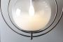 Pair of Mazzega wall lights in glass with steel rings
