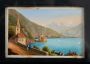 Group of 4 antique watercolor paintings with views of Lake Como