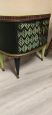Vintage cabinet bedside table with green glass top
