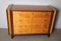 1950s mid-century chest of drawers in birch briar and walnut
