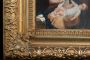 Lieve du Morvain - Pair of antique paintings on ivory with gilt bronze frames