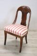 Antique gondola chair from the Empire period in walnut, early XIX century   