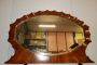Vintage 30s dresser mirror in radial shaped wood