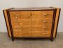 1950s mid-century chest of drawers in birch briar and walnut      