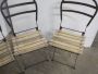 Set di 4 sedie bistrot da giardino in legno e metallo, anni '50