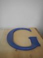 Blue terracotta letter G, 1940s
