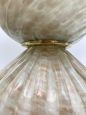 Coppia di grandi lampade da tavolo AVEM in vetro di Murano beige e oro