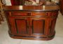 Antique sideboard in walnut with rounded corners, second half of the 19th century                       
                            