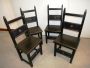 Set of four antique chairs in black stained oak, early 1900s