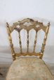Coppia di sedie antiche tipo Chiavarine dorate a foglia oro, fine '800