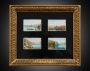 Gruppo di 4 dipinti antichi ad acquerello con vedute del lago di Como                           