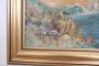 Cesare Bentivoglio - dipinto paesaggio di montagna con fiume, firmato