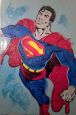 Rolando Pellini - dipinto Superman con LED, acrilici su tela                          