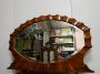 Vintage 30s dresser mirror in radial shaped wood