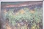 Silvio Poma - dipinto scorcio di giardino con casolare, fine XIX secolo, olio su cartone