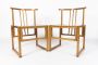 Pair of square Bernini chairs in beech                     
                            