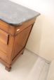 Antique chest of drawers in solid walnut with gray marble top, 19th century