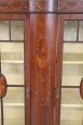 Antique Victorian display cabinet in inlaid walnut, early 1900s, restored