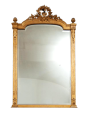 Antique Napoleon III French mirror in gilded and carved wood