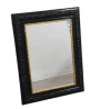 Vintage mirror with carved and black and gold lacquered frame, 1980s