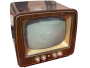 Televisore vintage Philips in bakelite marrone, anni '60