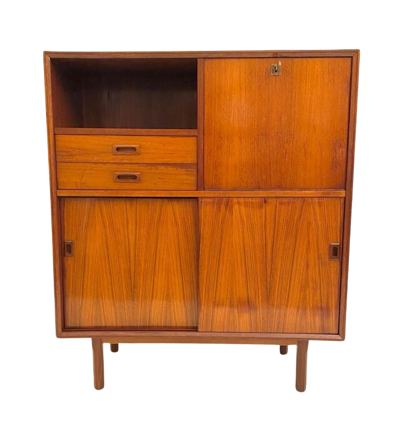 Credenza highboard scandinava in legno di teak, anni '60 Grand Vintage
