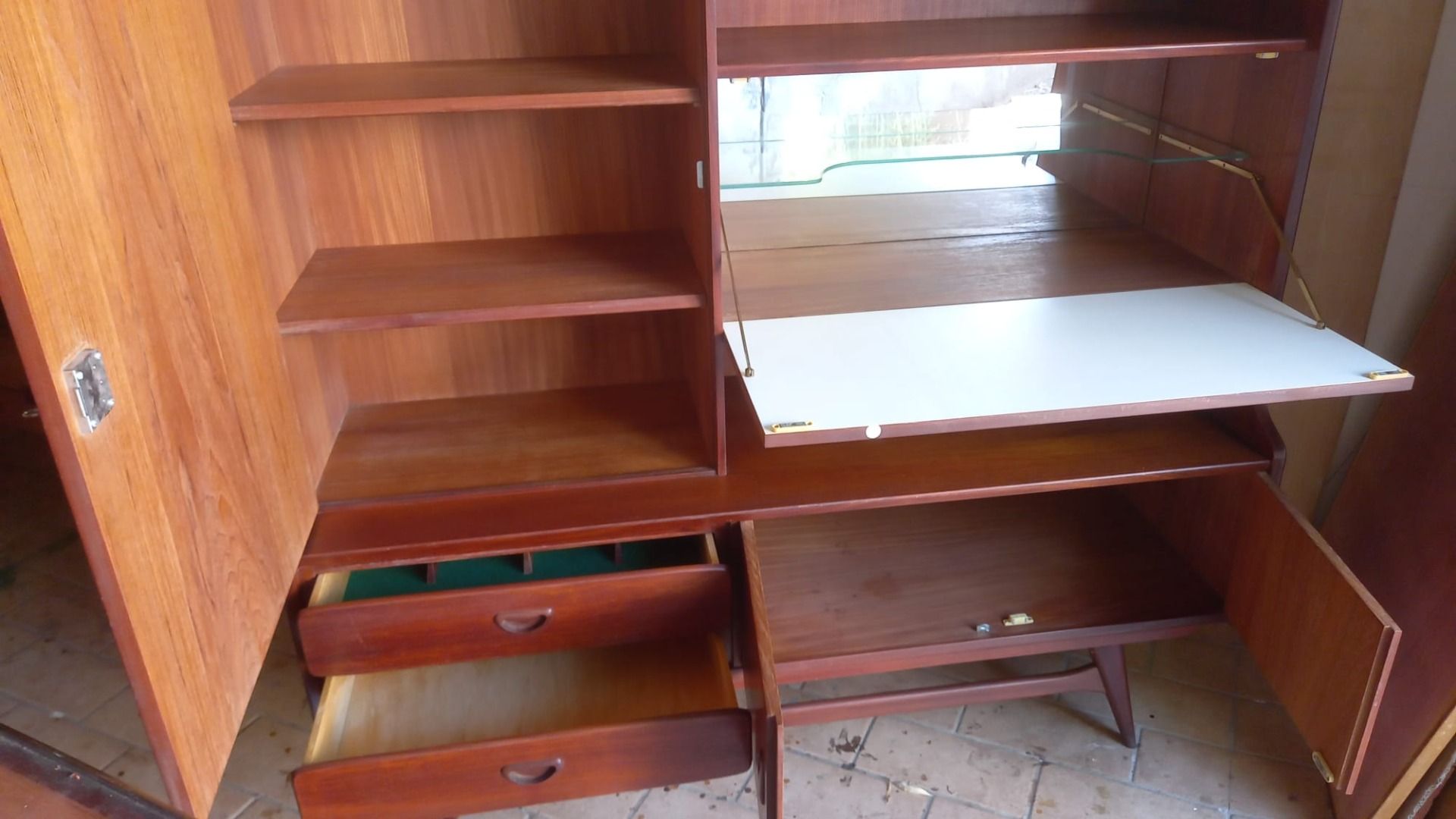 Credenza vintage highboard danese anni '60