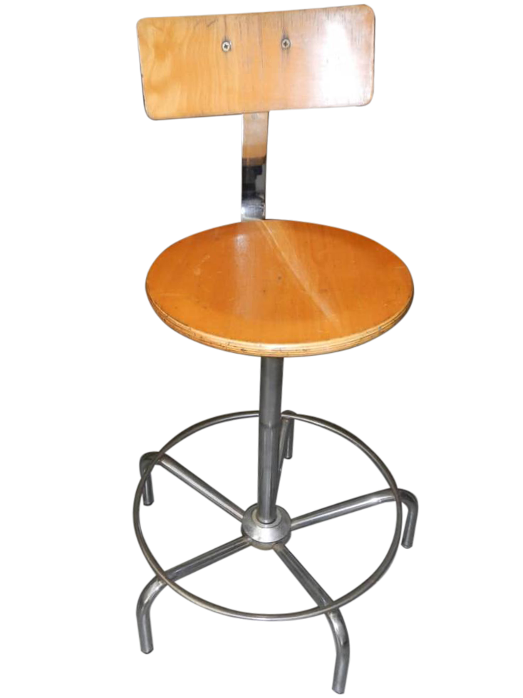 Office stool with backrest, 1980s