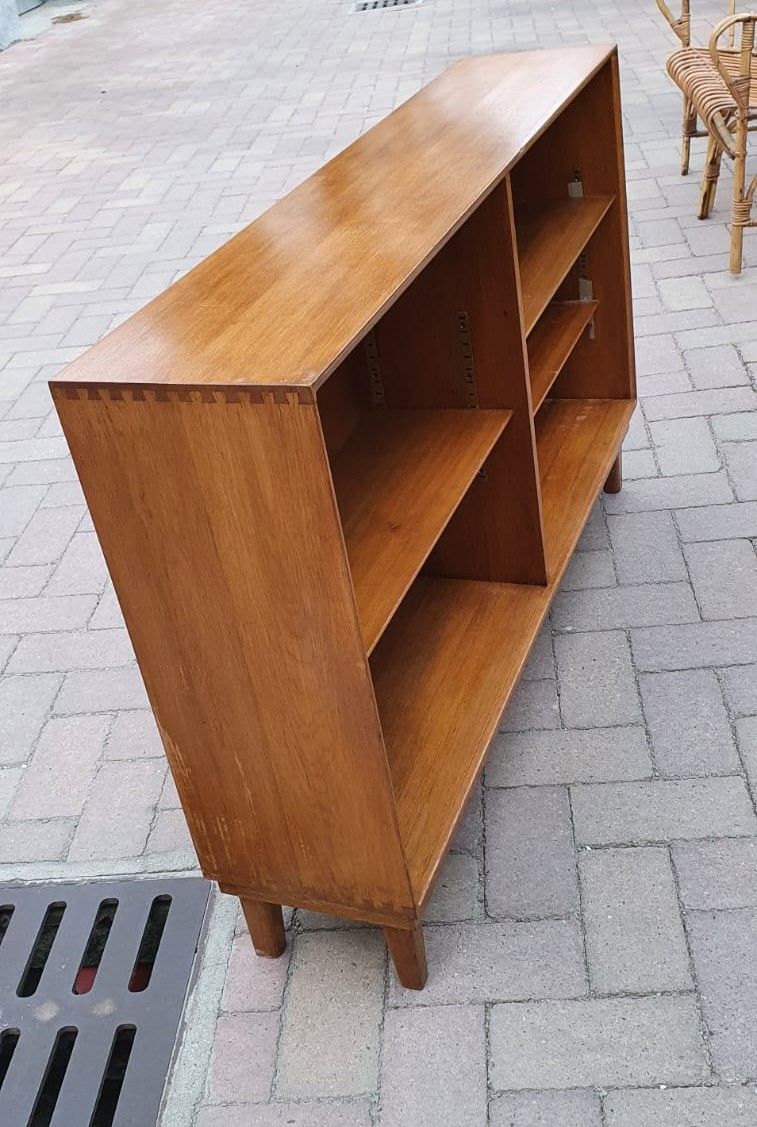 Vintage open bookcase in oak wood, 1950s Grand Vintage