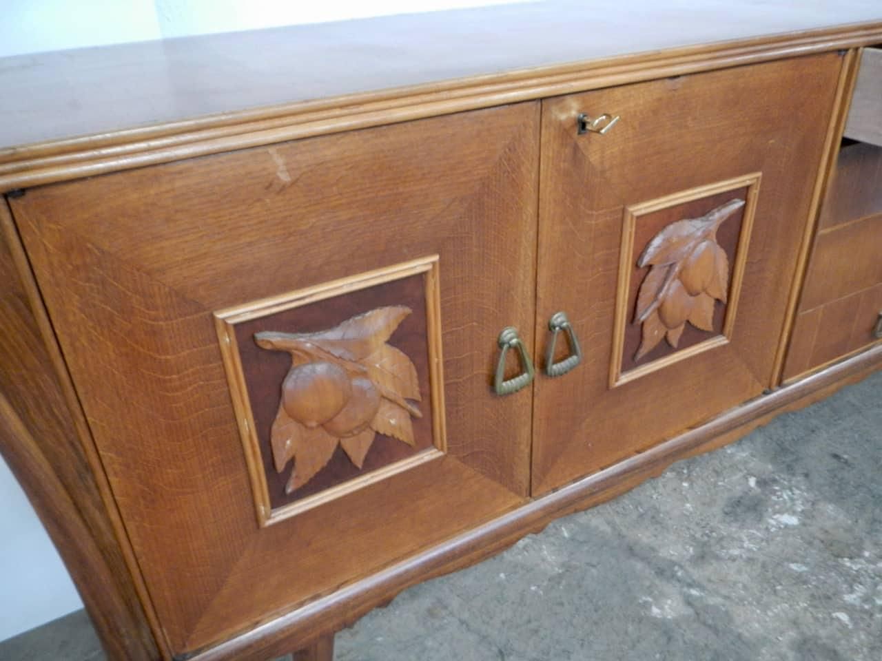 Credenza madia intarsiata anni '50 Grand Vintage