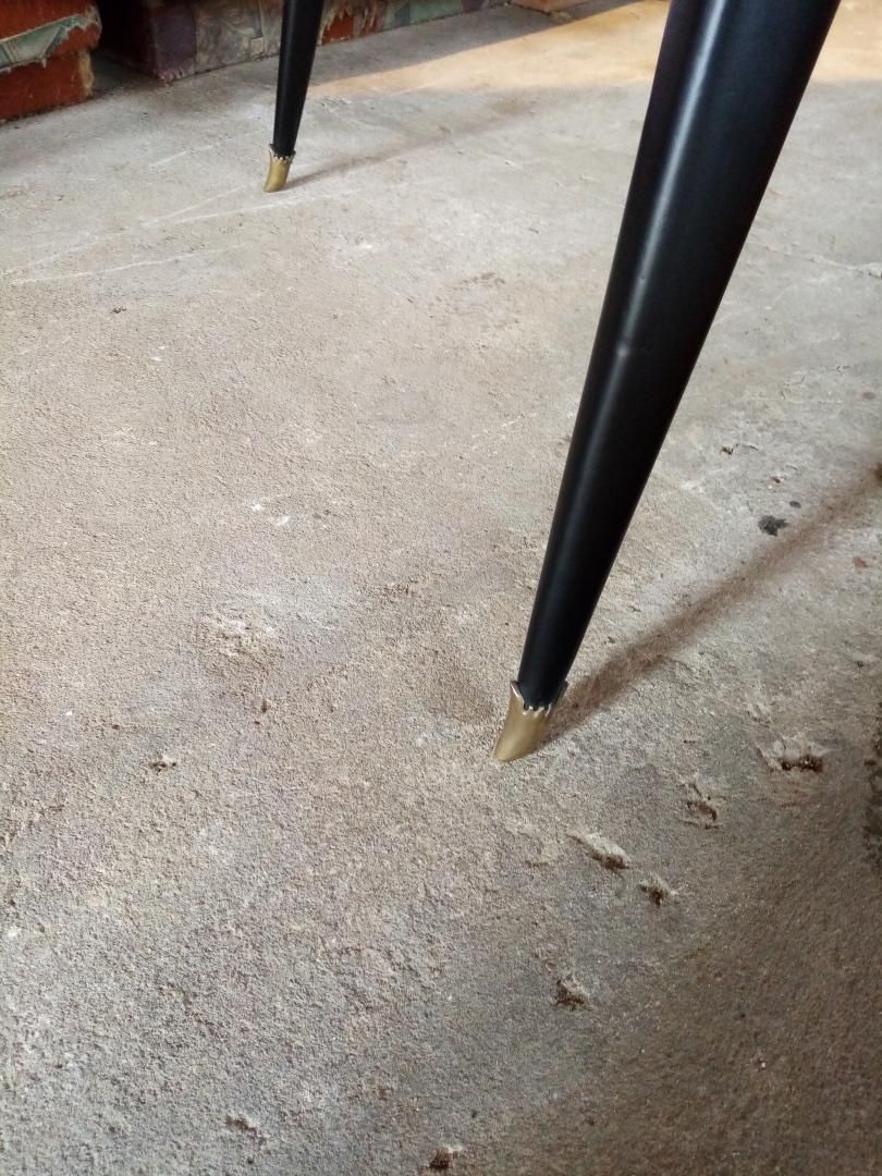 original 1950s table with glass top and revised lacquering