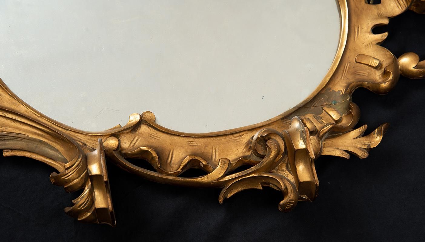 Specchio dorato vintage intagliato ('800)