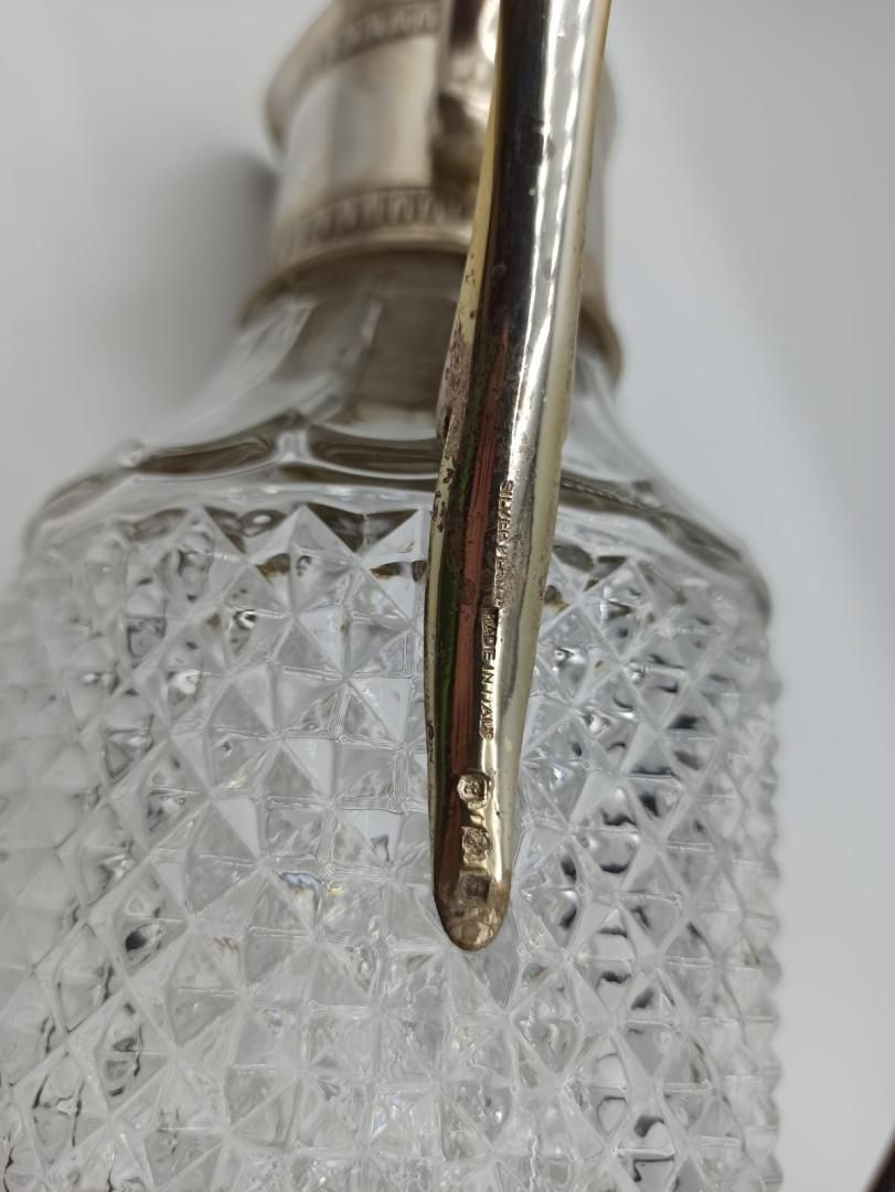 Vintage glass carafe with silver handle Grand Vintage