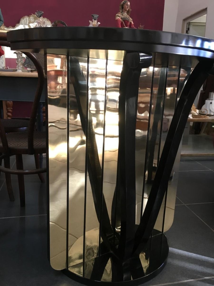 Consolle a mezzaluna con specchi, anni '50